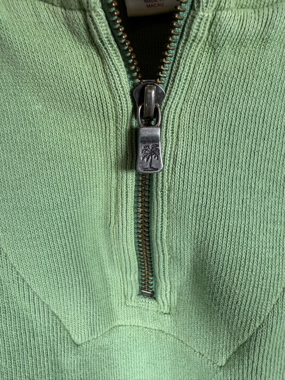 Tommy Bahama Light Sage Green Quarter-Zip Pullover Sweater. So soft & the color🔥 - Picture 5 of 13